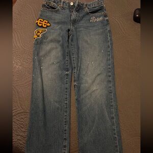 Ralph Lauren Blue Jeans with Yellow Embroidery